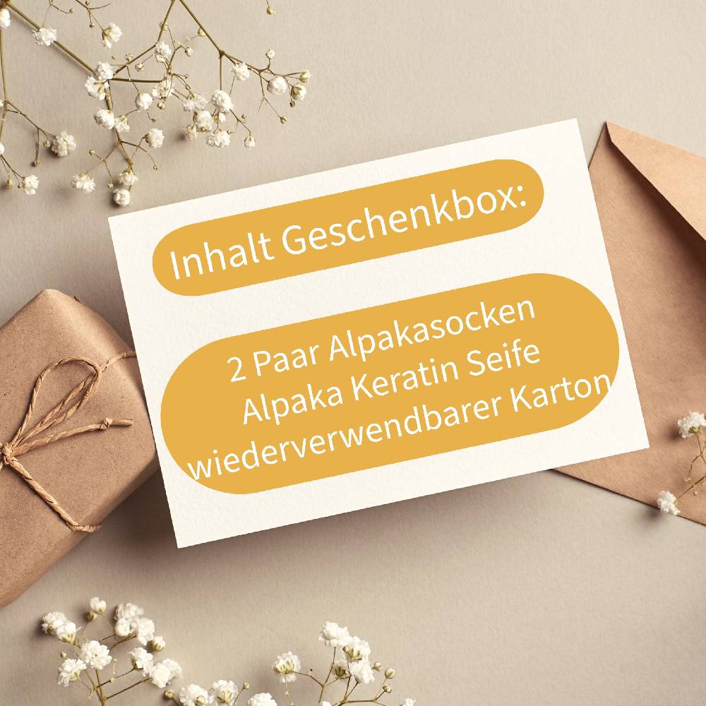 KB Socken Geschenkbox direkt zum Verschenken - Alpaka Socken und Alpaka Seife Bis zu 60% Rabatt
