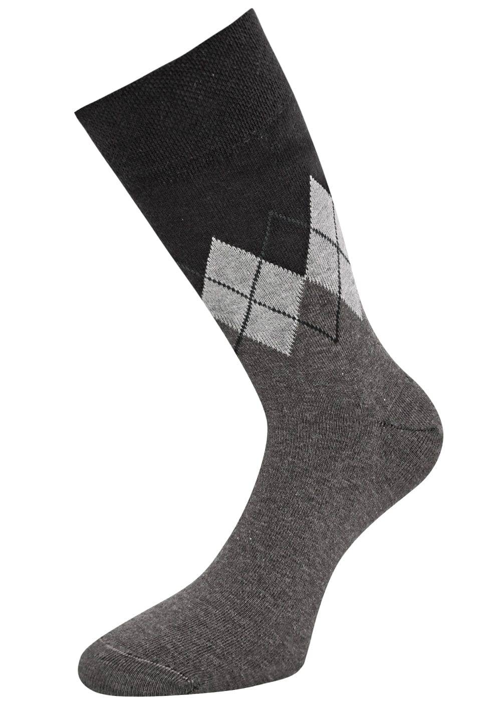 KB Socken Herrensocken mit Rombenmotiv Grau - 3 Paar Black Friday Preise