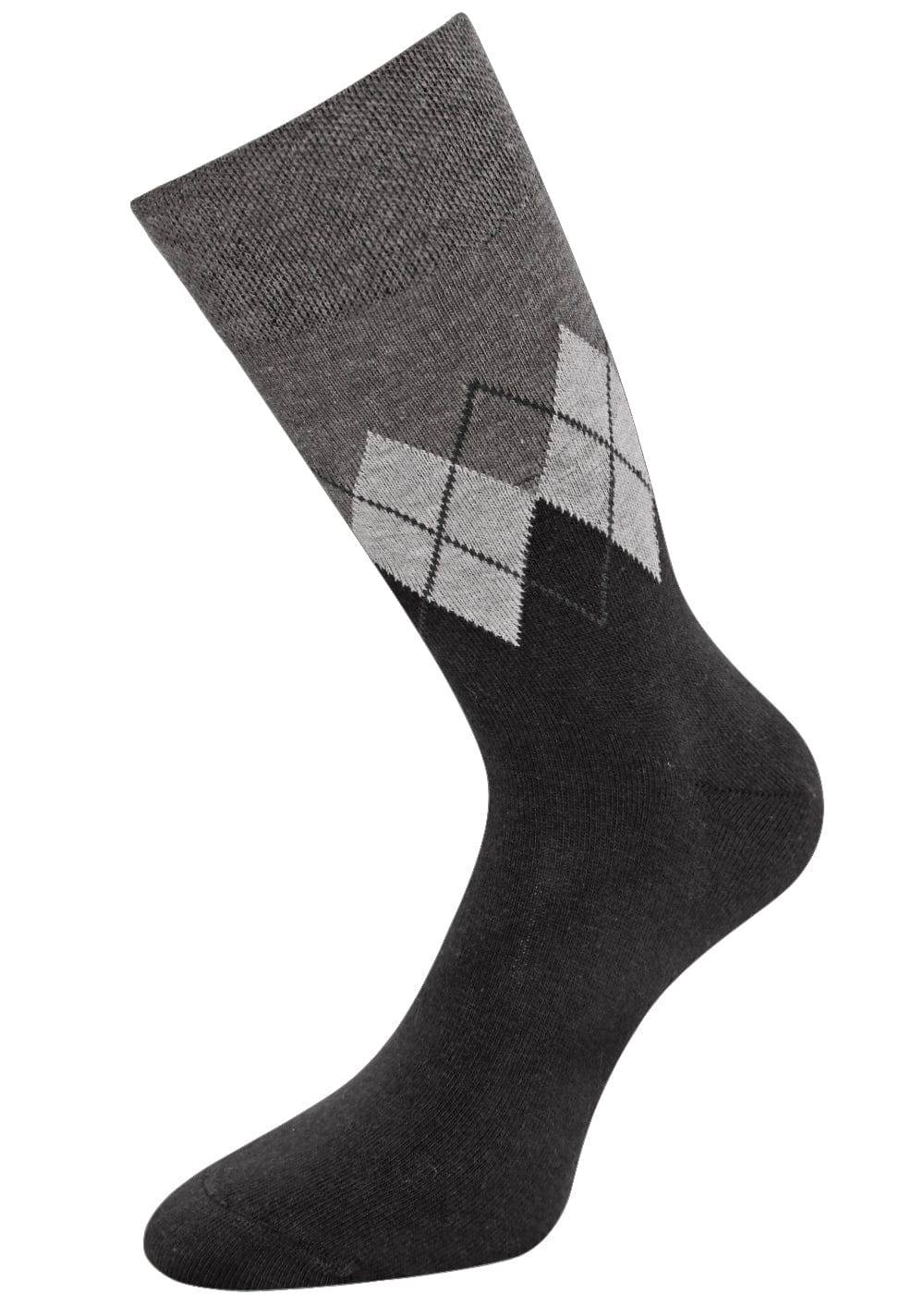 KB Socken Herrensocken mit Rombenmotiv Grau - 3 Paar Black Friday Preise