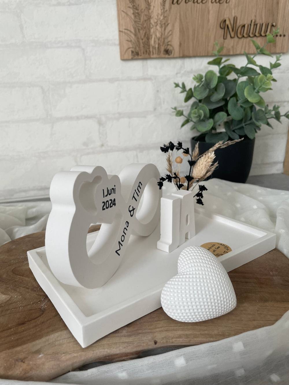 KB Socken Unendlichkeitszeichen, Endlosschleife personalisiert Hochzeit, Jahrestag, , Verlobung,Pärchen, Goldene Hochzeit, Keraflott Tablett Set,Boho Fabrikpreis