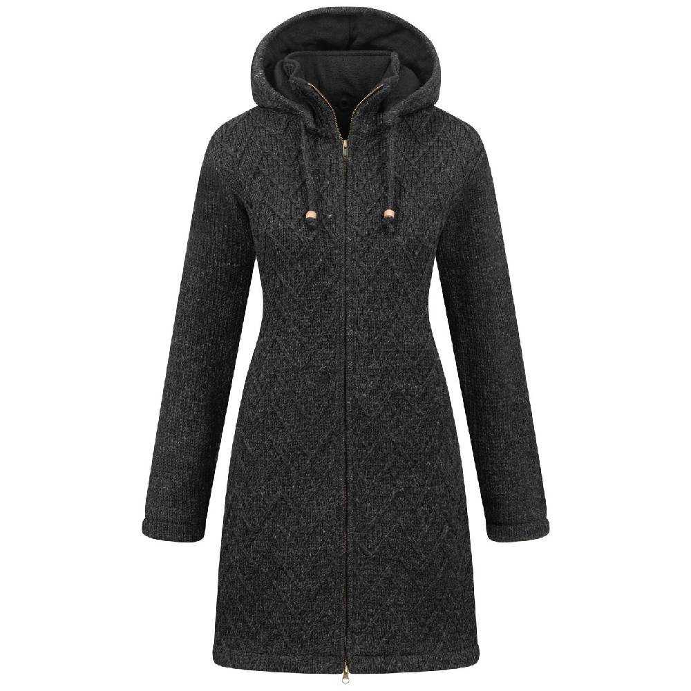 Kunst Und Magie ALMHUBER Klassische Damen Strickjacke Kurzmantel Winter Mantel Wolle Jacke Wollmantel Kapuze Heißer Verkauf