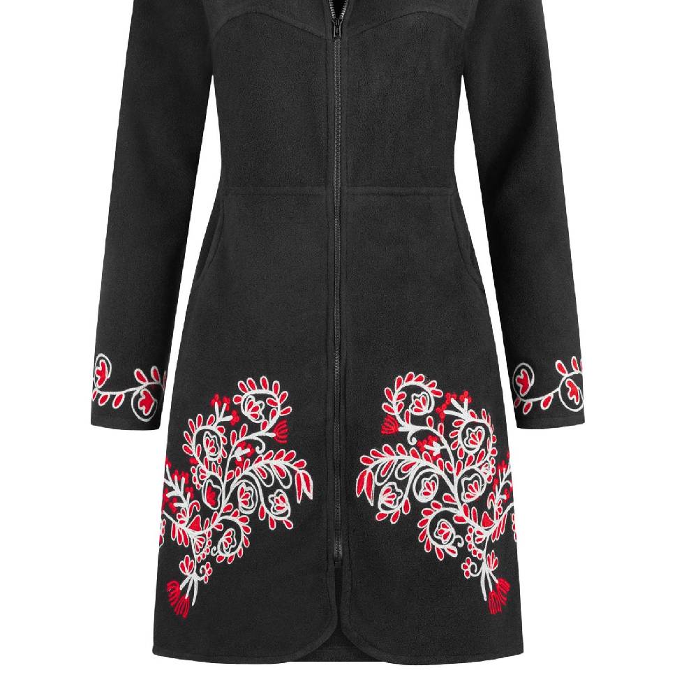 Kunst Und Magie Kunst und Magie Damenmantel aus Fleece Boho Kurzmantel Jacke Goa recycelt Neuheiten