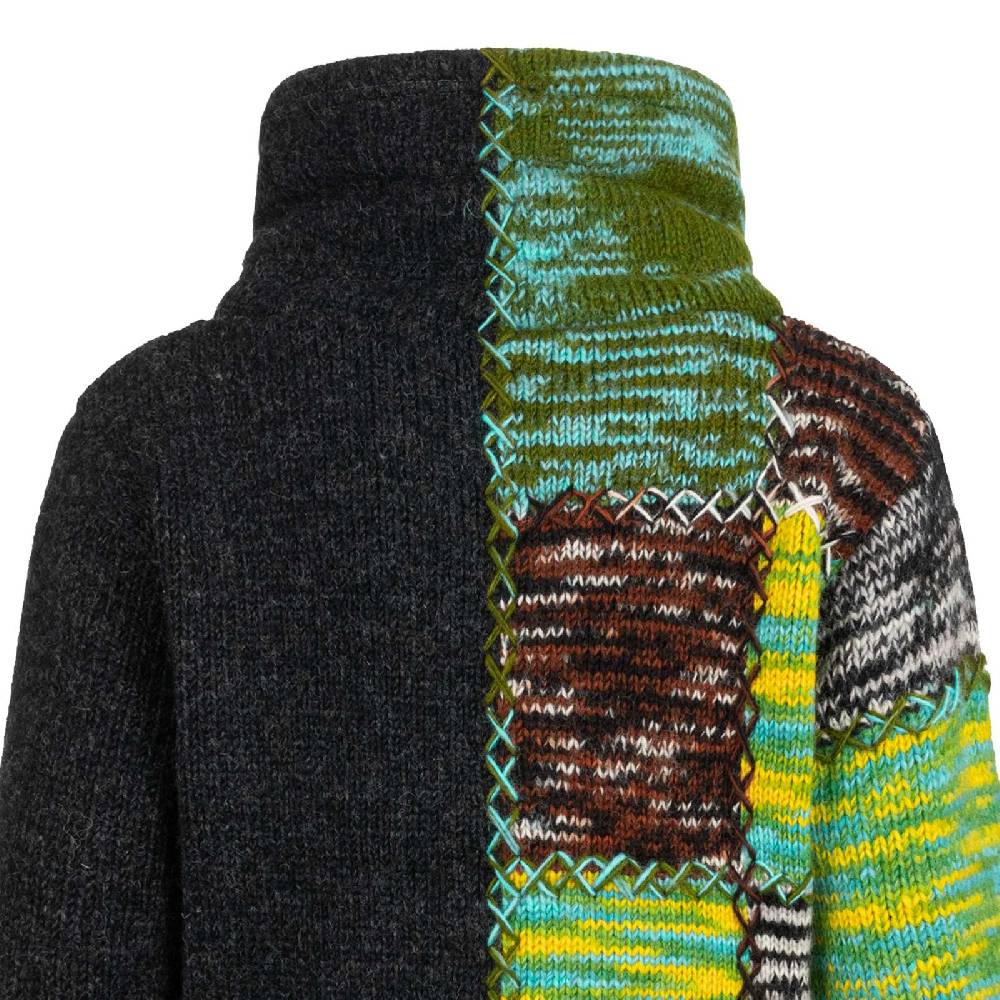 Kunst Und Magie Strickjacke Schurwolle Goa Winterjacke Wolle Jacke Thermo-Hoch Kragen Futter Unisex Kauf eins, bekomm eins gratis