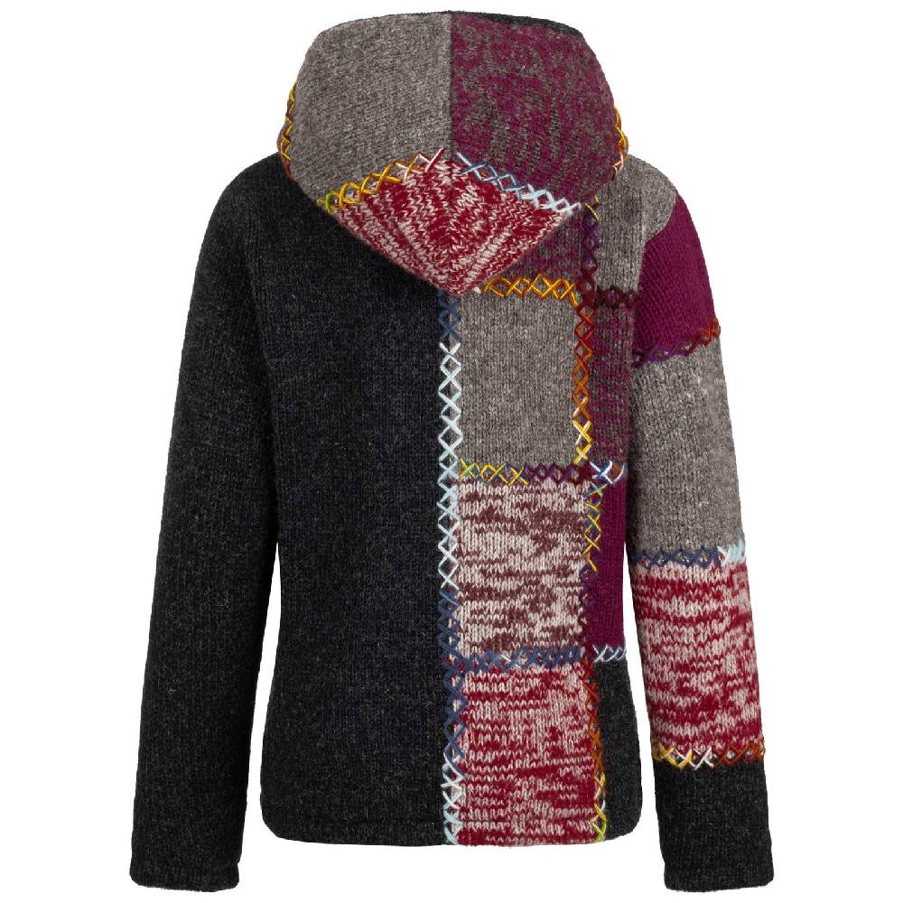 Kunst Und Magie Strickjacke Schurwolle Klassich Nordisch Wolle Jacke Winterjacke mit Hochkragen Kapuze Ying Yang Tägliche Deals