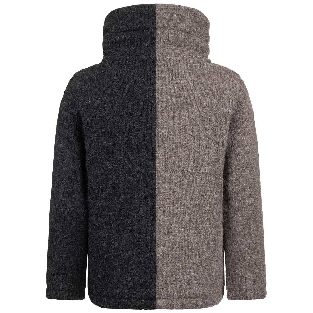 Kunst Und Magie ALMHUBER Strickjacke Schurwolle Klassich Nordisch Wolle Jacke mit Hochkragen Schurwolle Ying Yang Tiefpreis