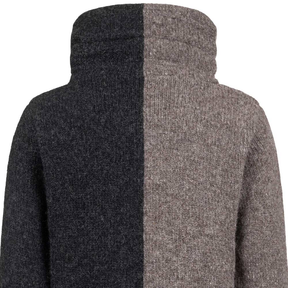 Kunst Und Magie ALMHUBER Strickjacke Schurwolle Klassich Nordisch Wolle Jacke mit Hochkragen Schurwolle Ying Yang Tiefpreis