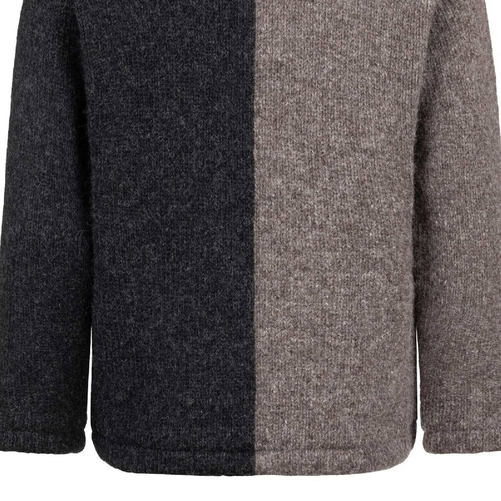 Kunst Und Magie ALMHUBER Strickjacke Schurwolle Klassich Nordisch Wolle Jacke mit Hochkragen Schurwolle Ying Yang Tiefpreis