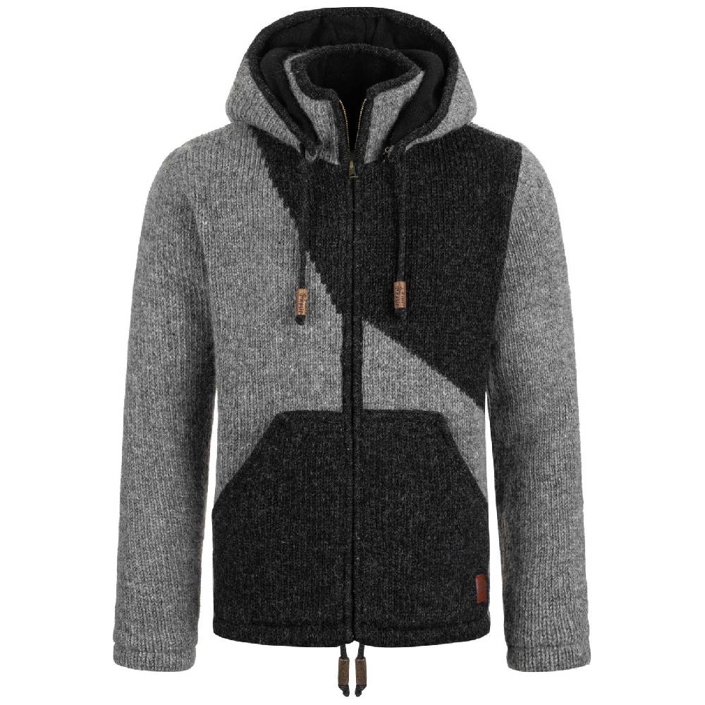 Kunst Und Magie Strickjacke Goa Wolle Jacke Fleecefutter Zipfelkapuze Unisex Fair Kostenlose Rückgabe