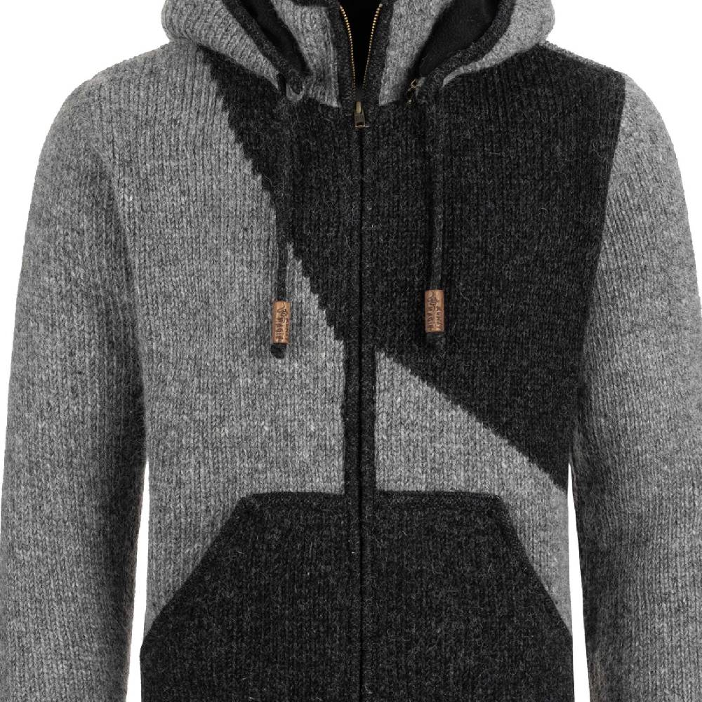 Kunst Und Magie Strickjacke Goa Wolle Jacke Fleecefutter Zipfelkapuze Unisex Fair Kostenlose Rückgabe