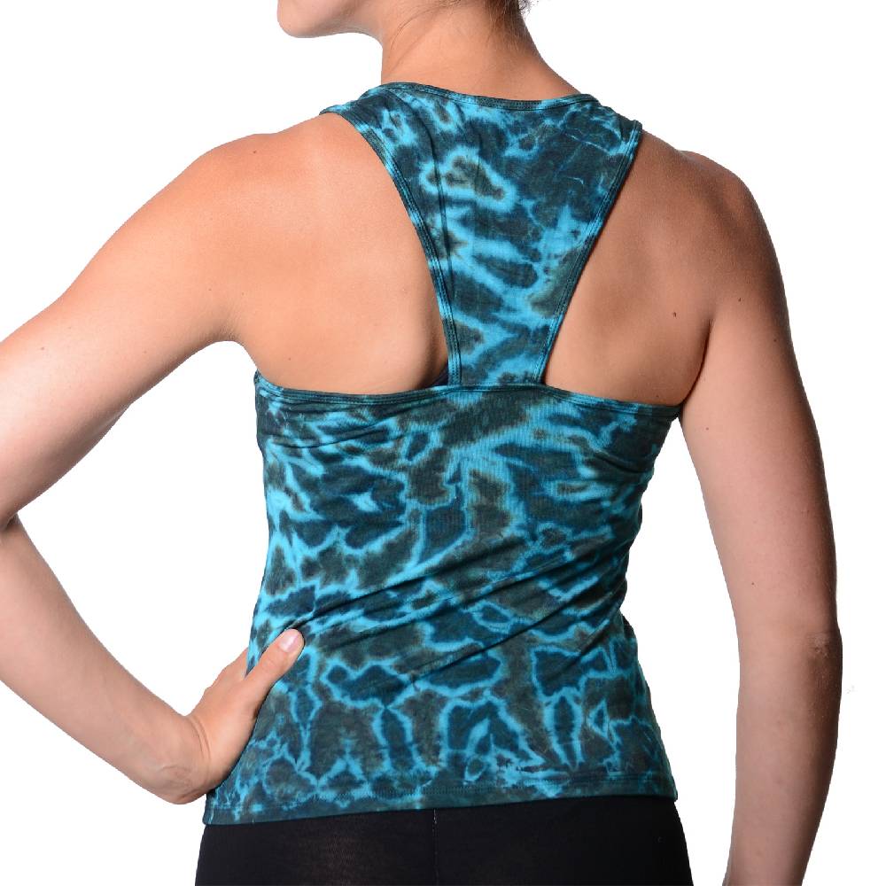 Kunst Und Magie Kunst und Magie Damen Top Atmungsaktive Tie Dye Batik Yoga Sport Top Letzter Tag