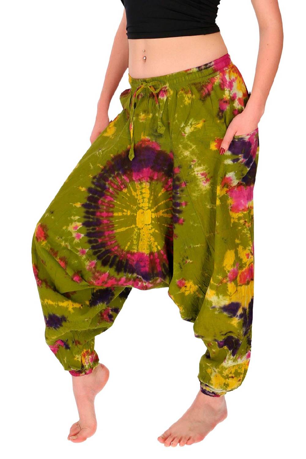 Kunst Und Magie Kunst und Magie Batik Damen Hose Tie Dye Baumwoll Yoga Haremshose Wellnesshose Pluderhose Ballonhose Bis zu 65% Rabatt