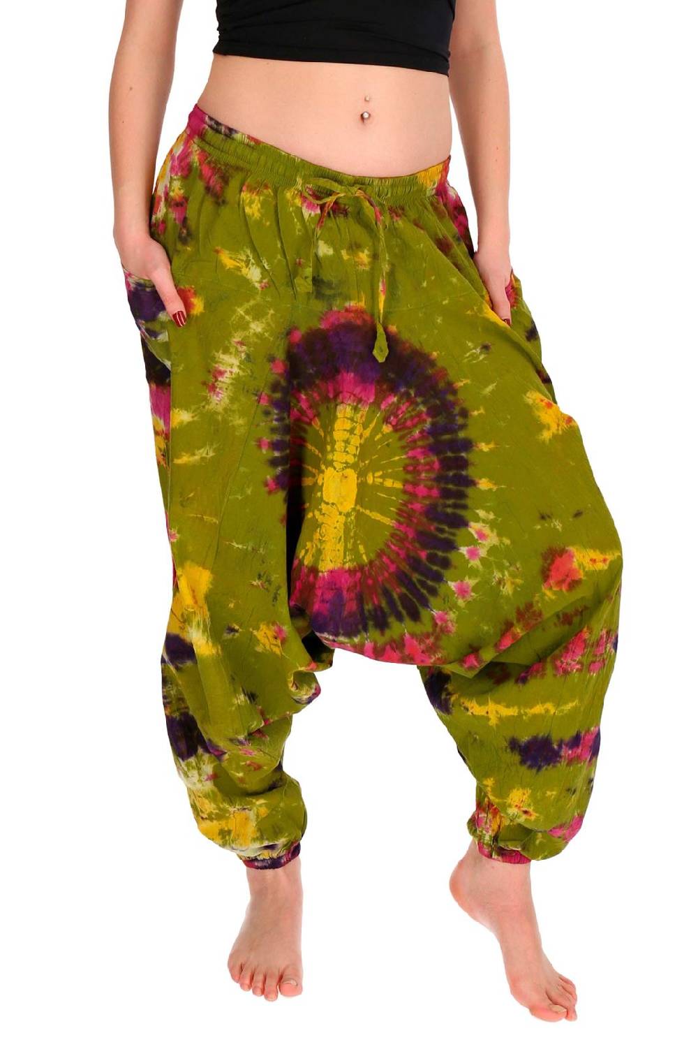 Kunst Und Magie Kunst und Magie Batik Damen Hose Tie Dye Baumwoll Yoga Haremshose Wellnesshose Pluderhose Ballonhose Bis zu 65% Rabatt