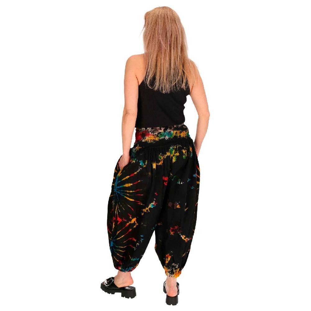Kunst Und Magie Kunst und Magie Batik Damen Hose Tie Dye Baumwoll Yoga Haremshose Wellnesshose Pluderhose Ballonhose Nur für heute