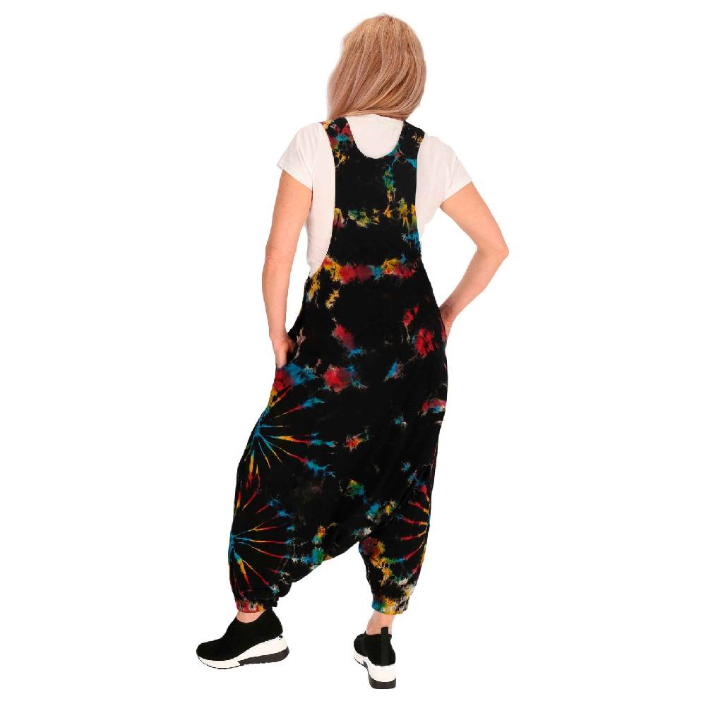 Kunst Und Magie Tie Dye Batik Latzhose Damen Haremshose Hose Psy Goa 70er Overall Boho Jumpsuit Bunt Vierteljährliche Förderung