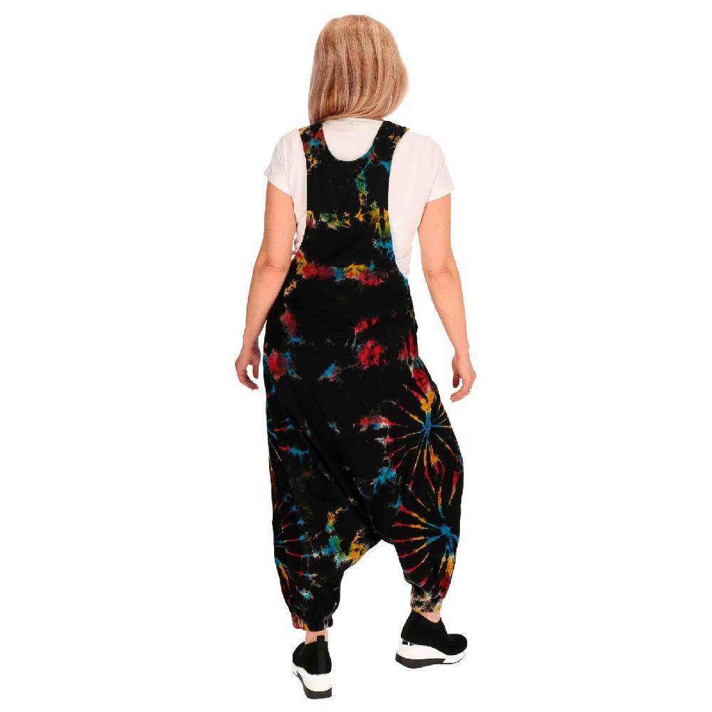 Kunst Und Magie Tie Dye Batik Latzhose Damen Haremshose Hose Psy Goa 70er Overall Boho Jumpsuit Bunt Vierteljährliche Förderung
