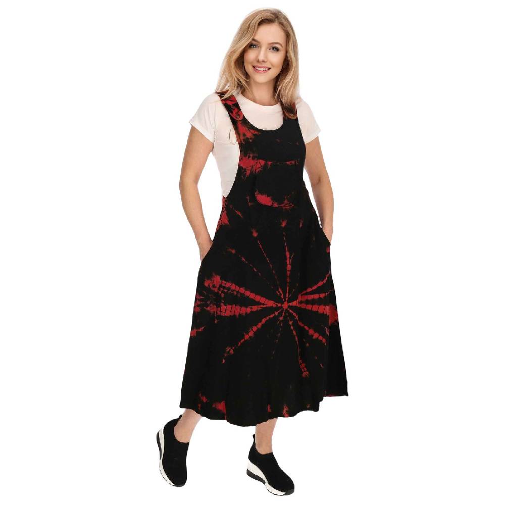 Kunst Und Magie Buntes Kleid Latzkleid Latzrock Tie Dy Batik Boho Ibiza Psy Goa 70er Overall Hippie Sommerkleid Baumwolle Bis zu 55% Rabatt