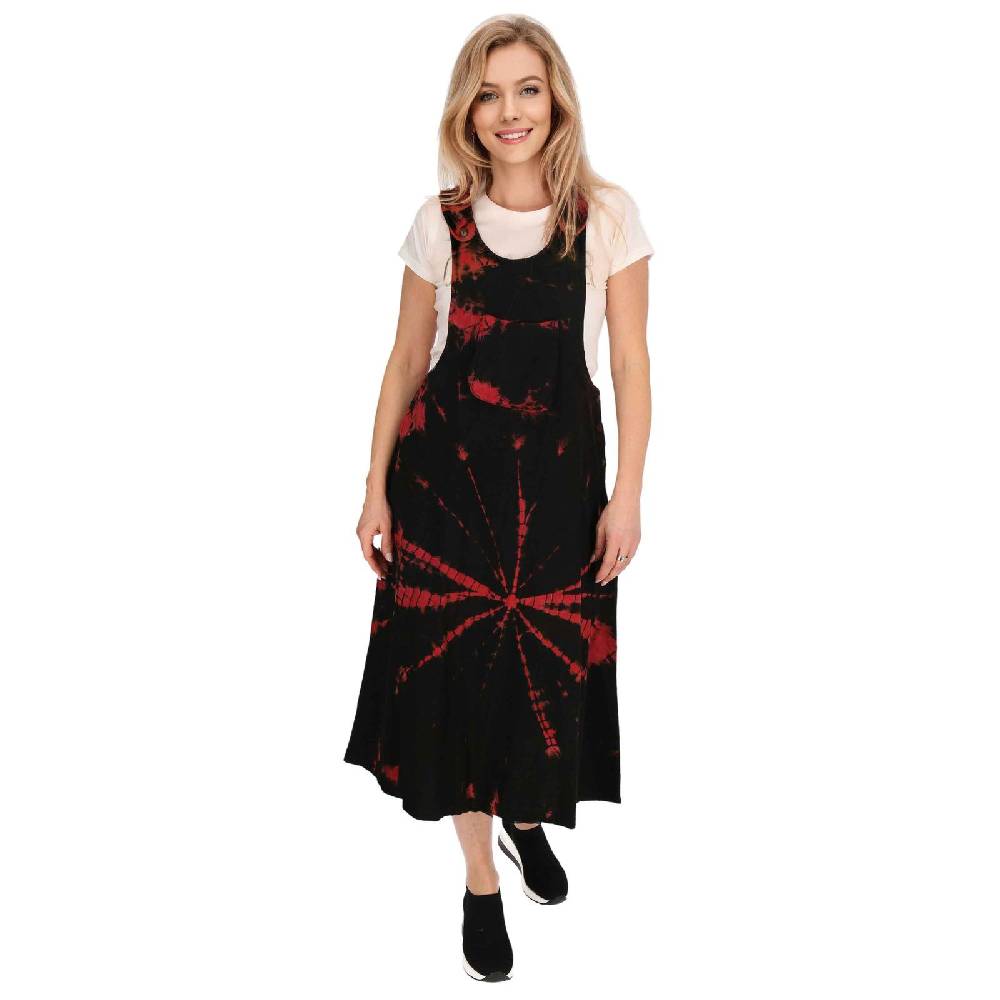 Kunst Und Magie Buntes Kleid Latzkleid Latzrock Tie Dy Batik Boho Ibiza Psy Goa 70er Overall Hippie Sommerkleid Baumwolle Bis zu 55% Rabatt