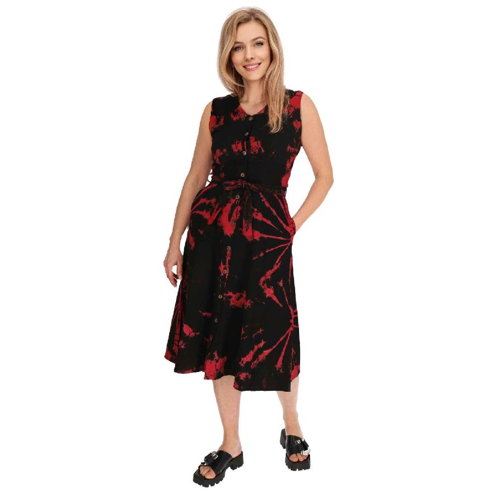 Kunst Und Magie Kleid Batik Sommerkleid Baumwoll Kleid Boho Ibiza Geköpft Hippie Tie Dye Nur noch ein Tag übrig