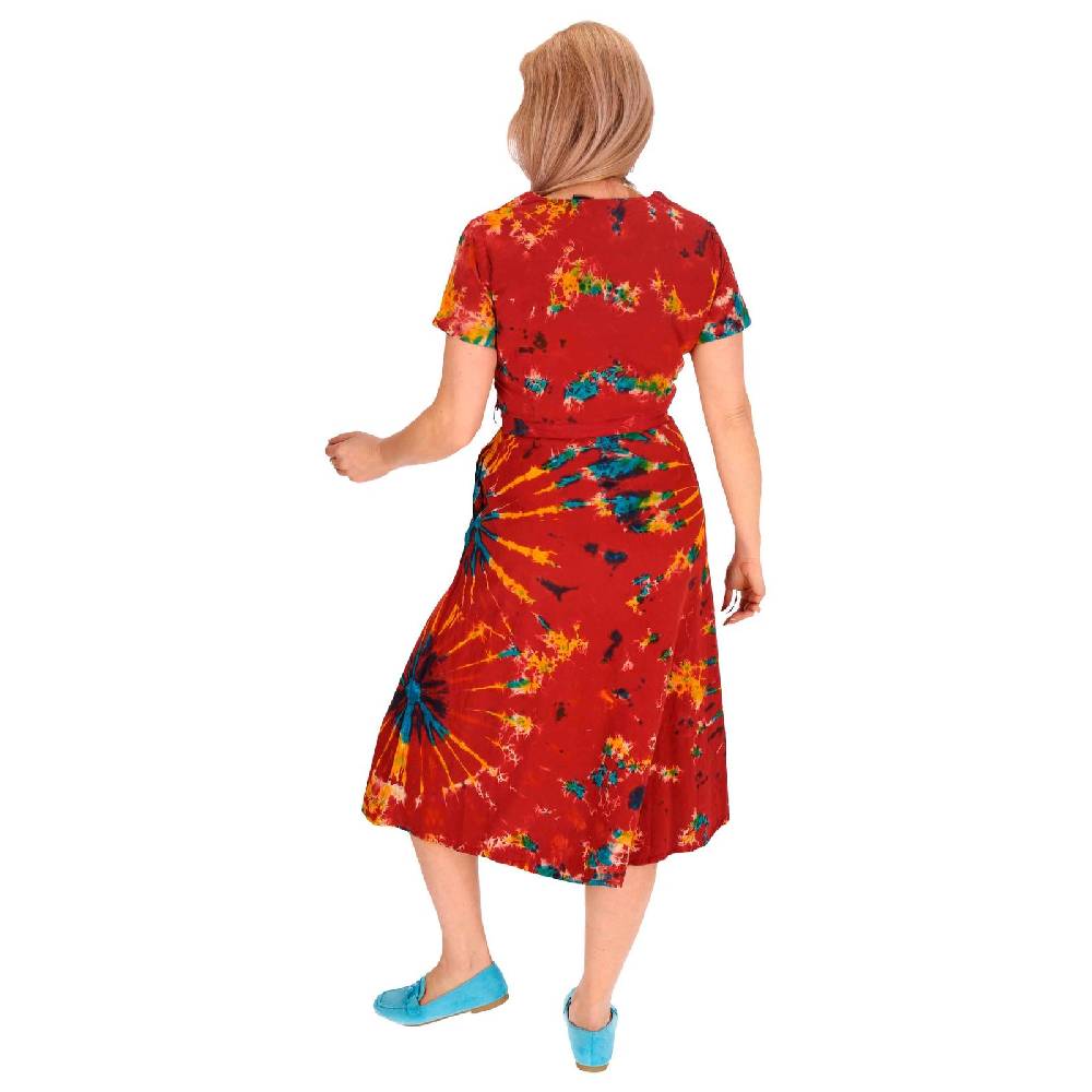 Kunst Und Magie Kleid Batik Sommerkleid Baumwoll Kleid Boho Ibiza Geköpft Hippie Tie Dye Super Rabatt