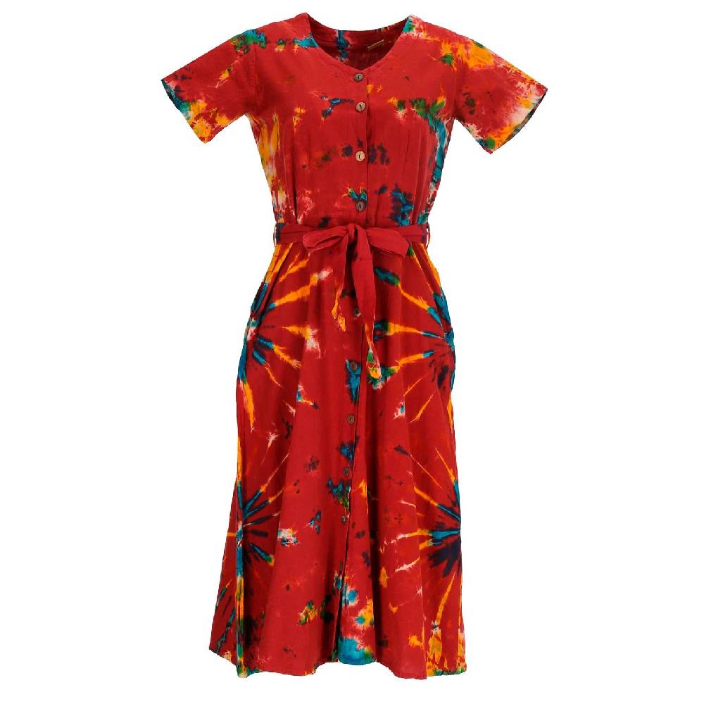 Kunst Und Magie Kleid Batik Sommerkleid Baumwoll Kleid Boho Ibiza Geköpft Hippie Tie Dye Super Rabatt