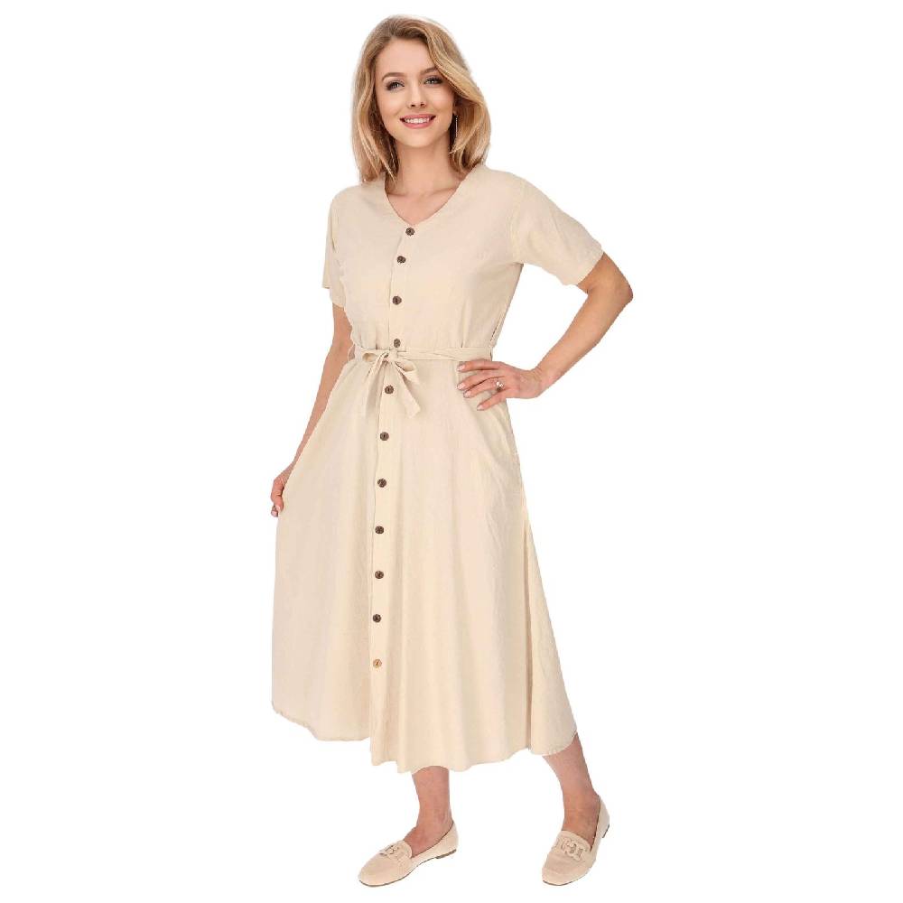 Kunst Und Magie Kleid Sommerkleid Baumwoll Kleid Boho Ibiza Geknöpft Hippie Riesige Rabatte