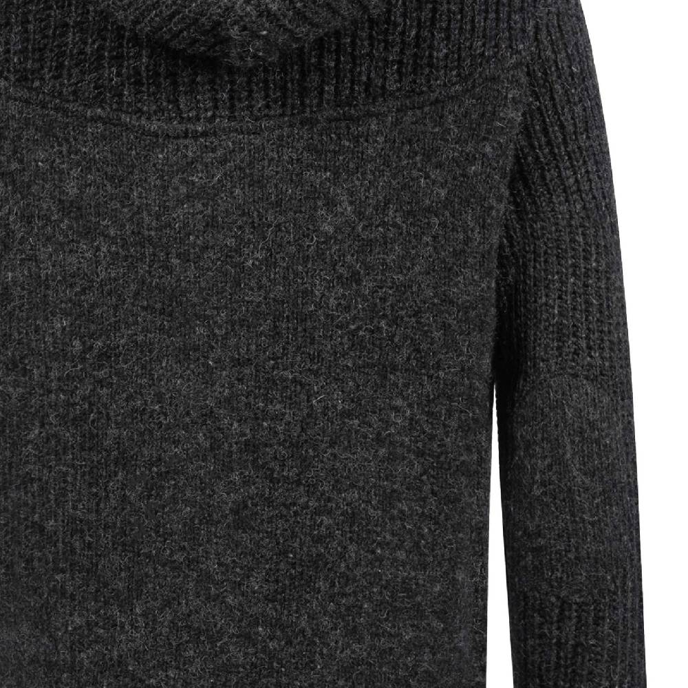 Kunst Und Magie Strickjacke Schurwolle Klassich Nordisch Wolle Jacke mit Kapuze Kragen Futter Unisex Schwarz Kostenloser Versand international