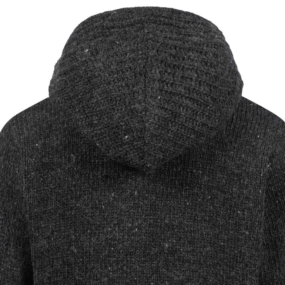 Kunst Und Magie Strickjacke Schurwolle Klassich Nordisch Wolle Jacke mit Kapuze Kragen Futter Unisex Speichern exportieren