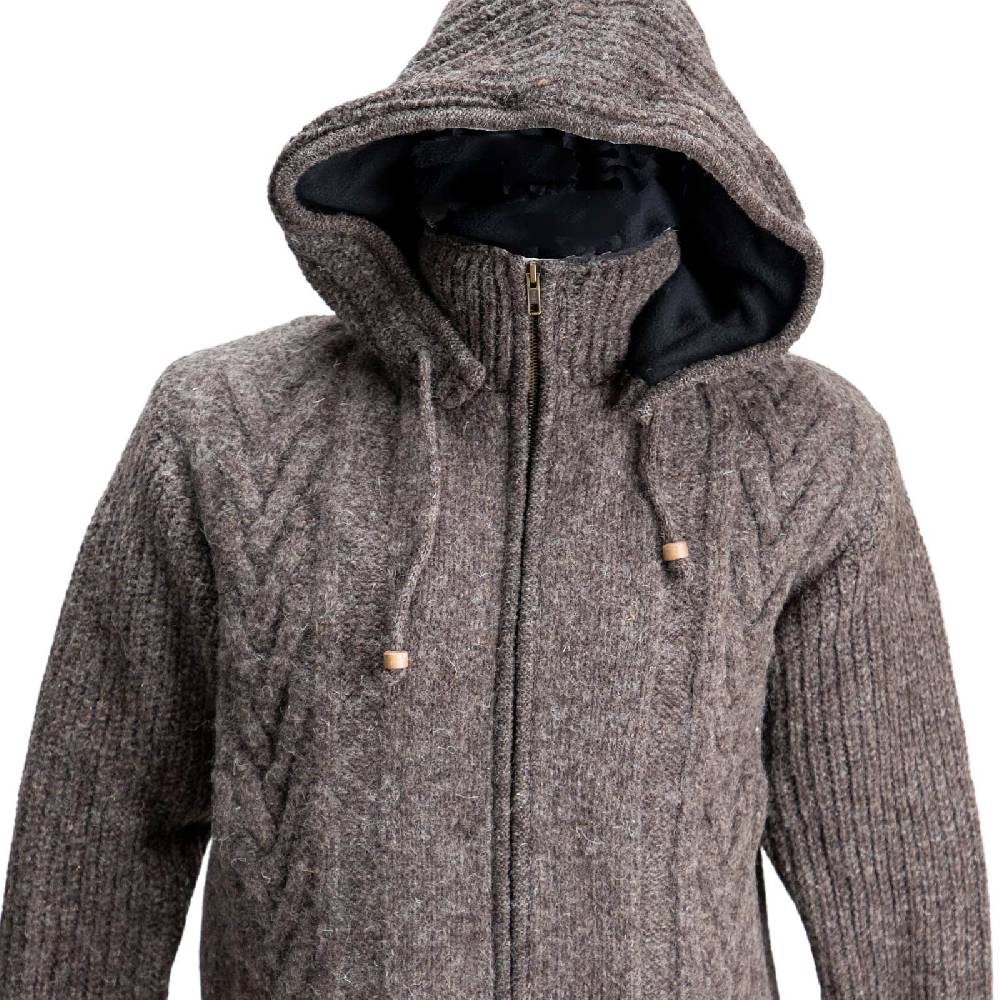 Kunst Und Magie Herren Strickjacke Goa Wolle Jacke Fleecefutter Hochkragen Winterjacke Kurzmantel Kapuze Online