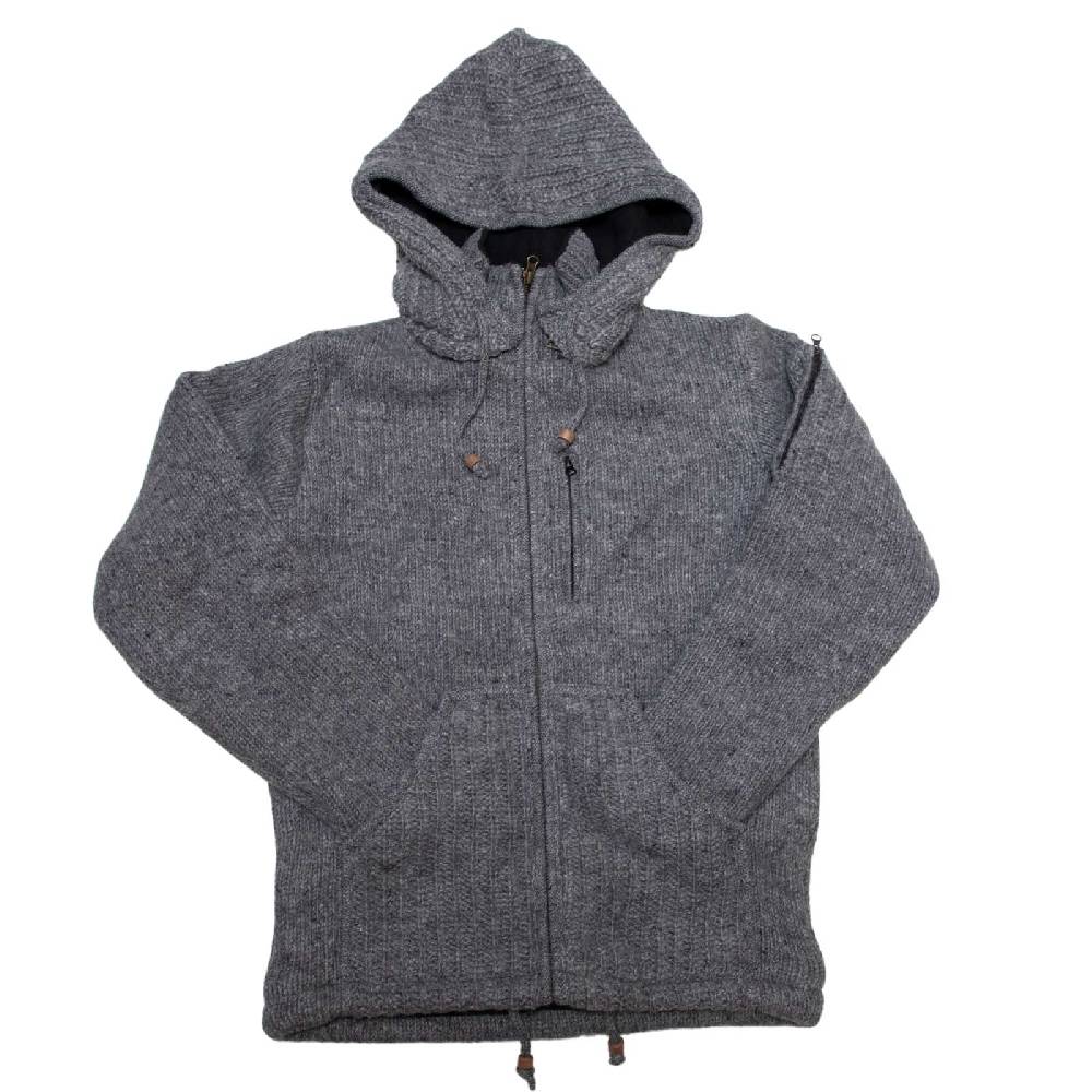 Kunst Und Magie Herren Strickjacke Schurwolle Klassich Nordisch Wolle Jacke mit Kapuze Schurwolle Outlet
