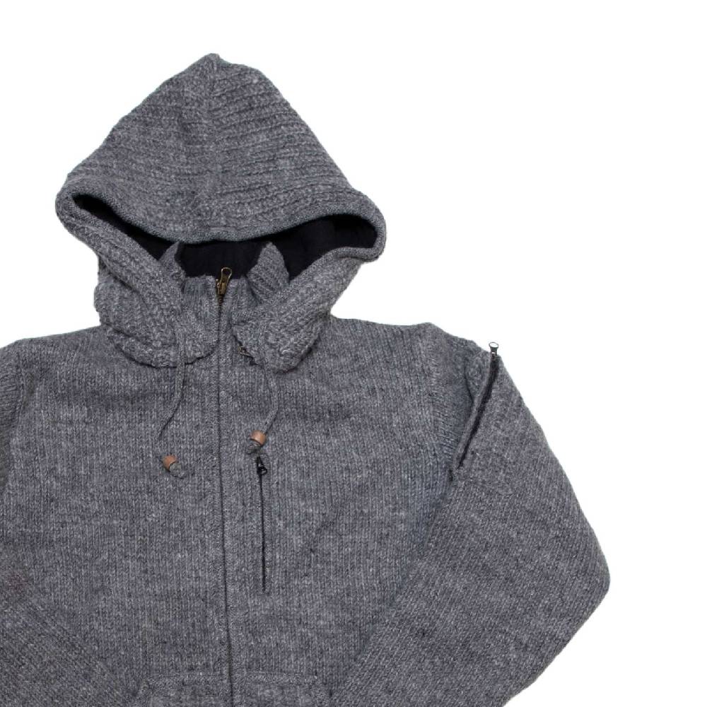 Kunst Und Magie Herren Strickjacke Schurwolle Klassich Nordisch Wolle Jacke mit Kapuze Schurwolle Outlet