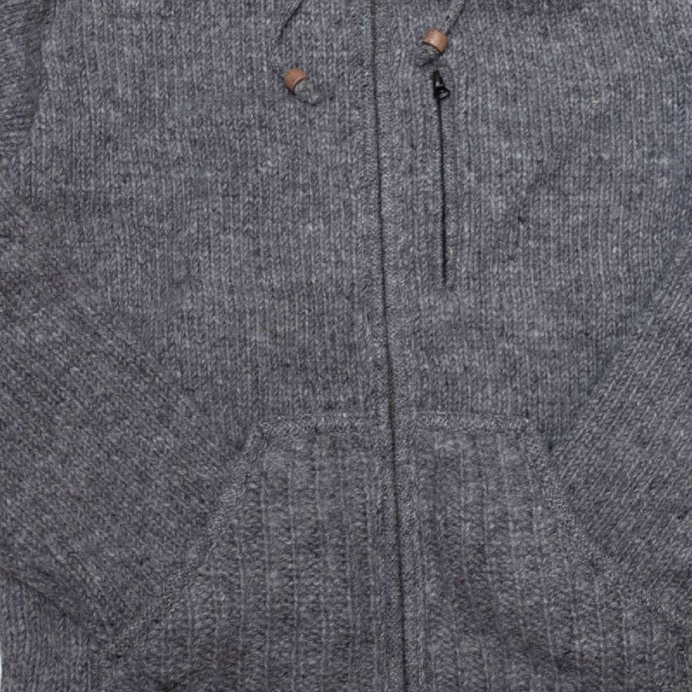 Kunst Und Magie Herren Strickjacke Schurwolle Klassich Nordisch Wolle Jacke mit Kapuze Schurwolle Outlet