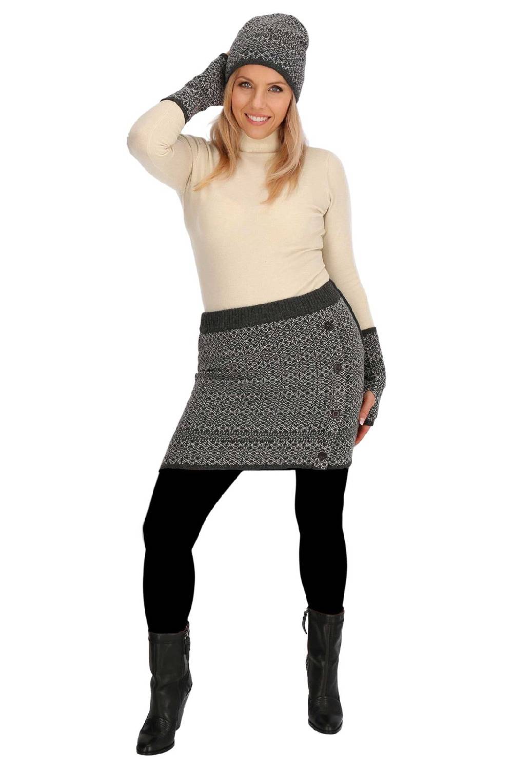 Kunst Und Magie Strickrock Knielanger Rock aus Schurwolle vom Lamm Lammwolle Wollrock Feinstrick Boho Verkauf