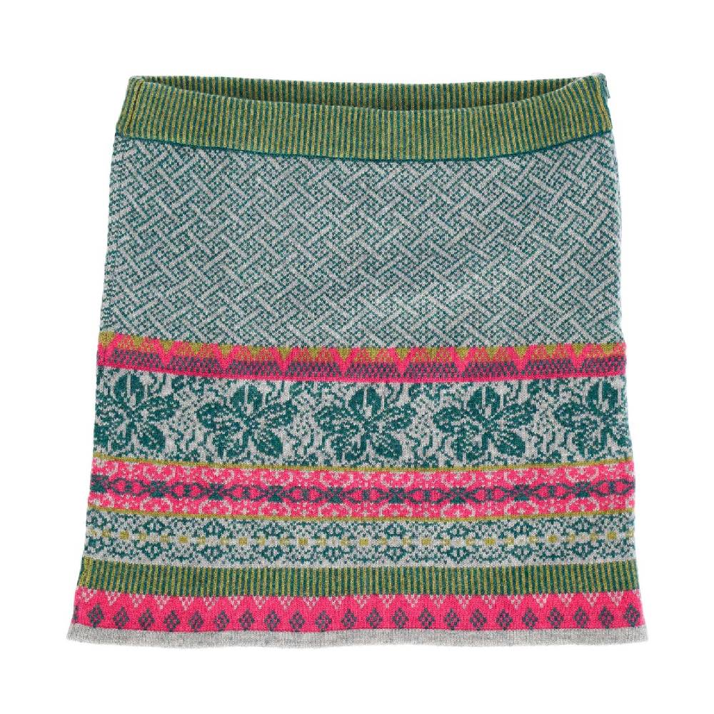 Kunst Und Magie Bunter Strickrock Knielanger Rock aus Schurwolle vom Lamm Lammwolle Wollrock Feinstrick Boho Hotsell