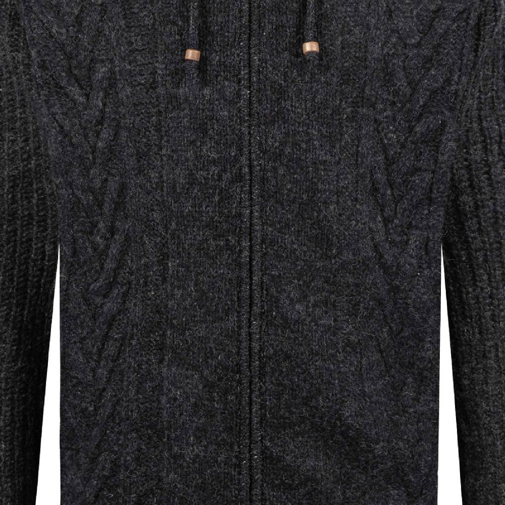 Kunst Und Magie Herren Strickjacke Goa Wolle Jacke Fleecefutter Hochkragen Winterjacke Kurzmantel Kapuze im Angebot