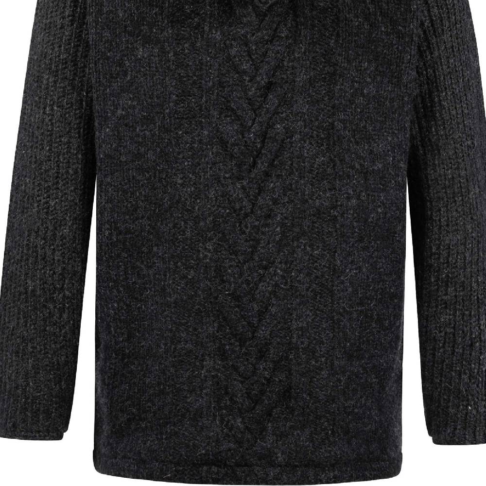 Kunst Und Magie Herren Strickjacke Goa Wolle Jacke Fleecefutter Hochkragen Winterjacke Kurzmantel Kapuze im Angebot