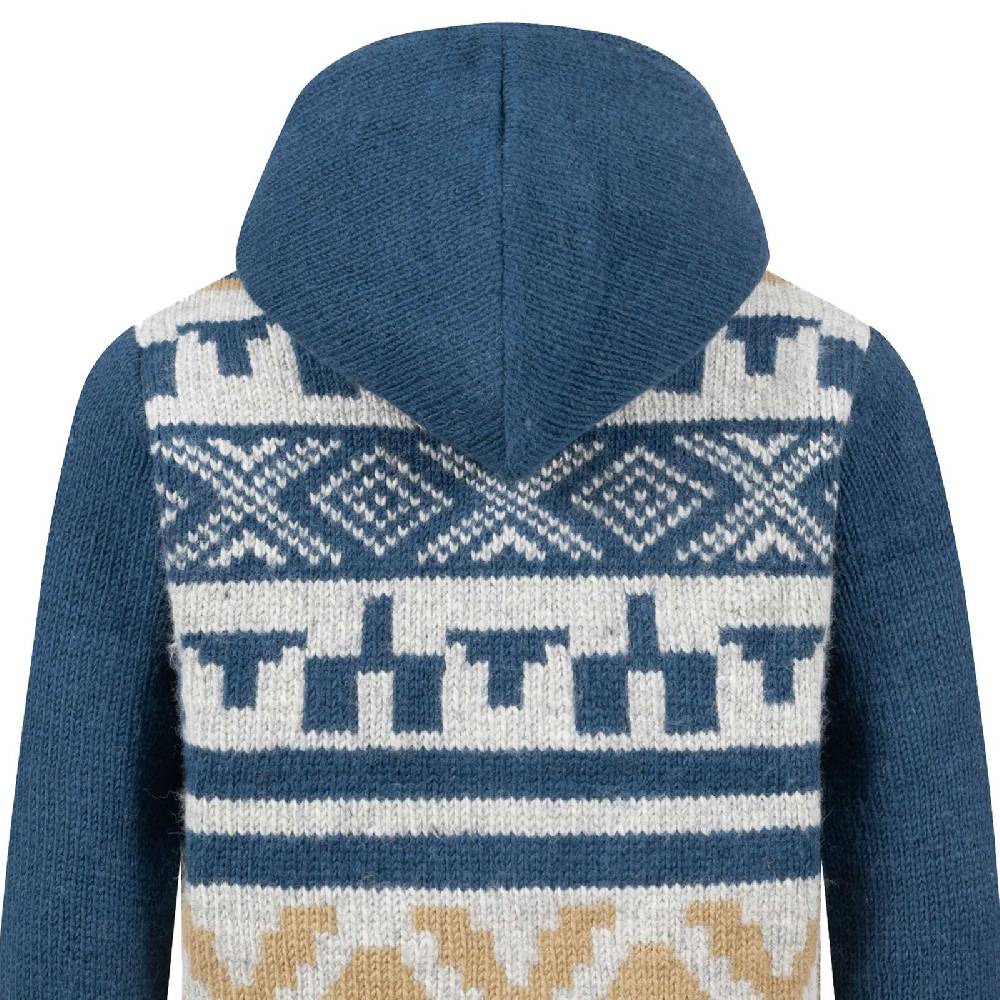Kunst Und Magie Unisex Strickjacke Goa Wolle Jacke Fleecefutter Hochkragen Winterjacke Kapuze Aztekenmuster Schlussverkauf