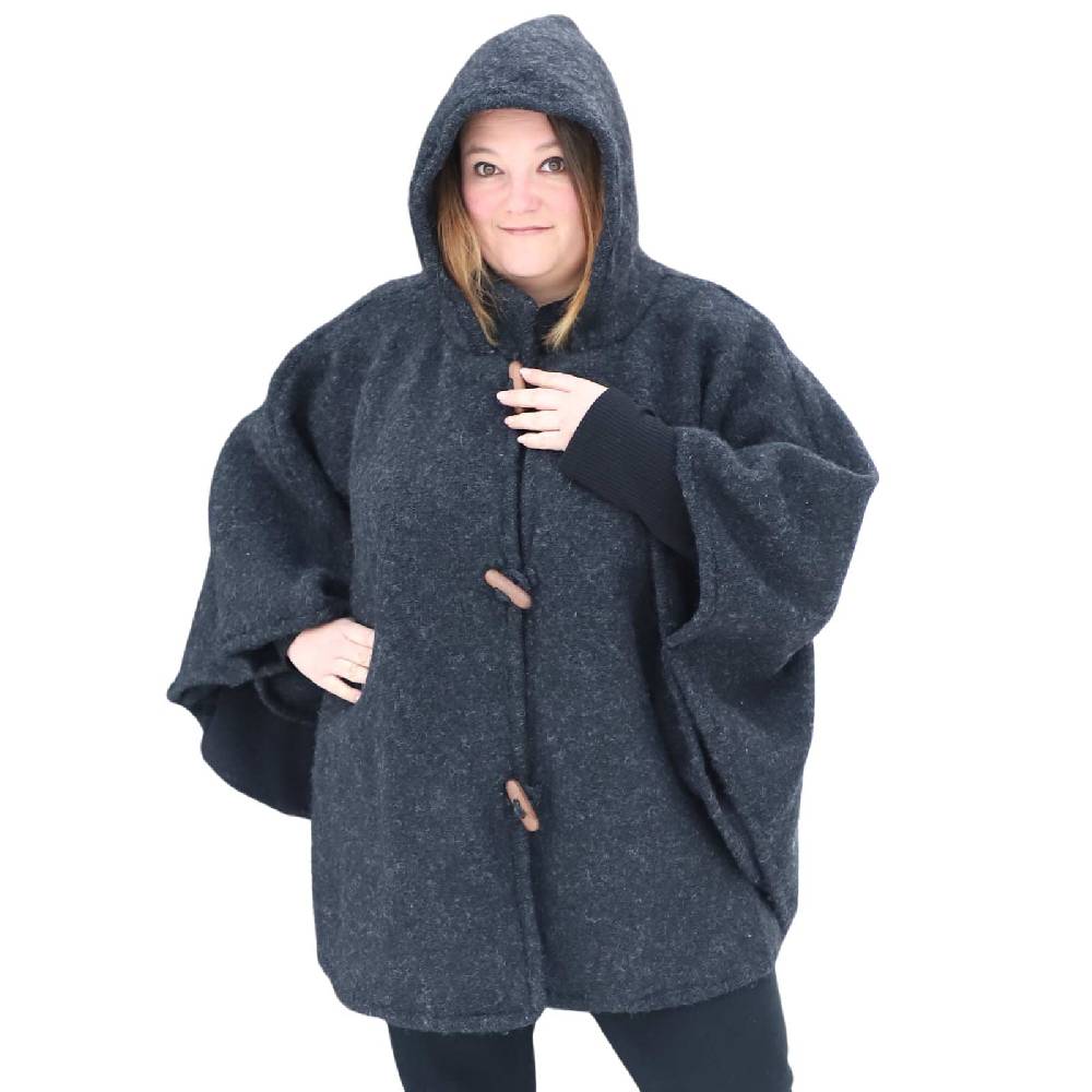 Kunst Und Magie Strick Poncho mit Kapuze Umhang Cape Strickjacke Wolle Jacke mit Kapuze Winter Mantel Fabrikverkauf