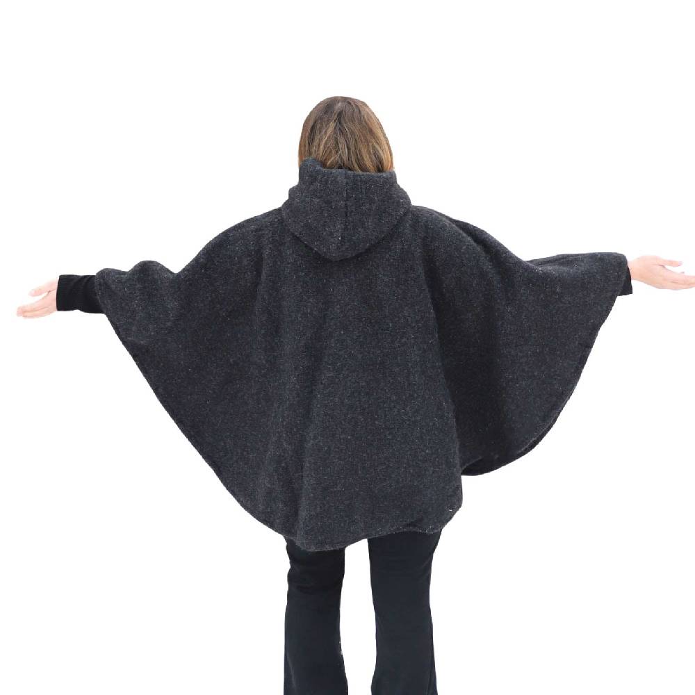 Kunst Und Magie Strick Poncho mit Kapuze Umhang Cape Strickjacke Wolle Jacke mit Kapuze Winter Mantel Fabrikverkauf