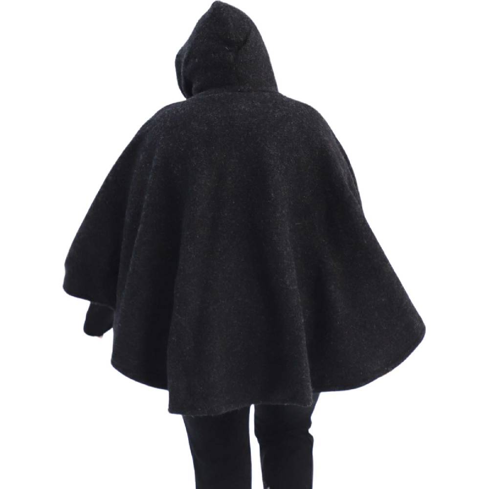 Kunst Und Magie Strick Poncho mit Kapuze Umhang Cape Strickjacke Wolle Jacke mit Kapuze Winter Mantel Fabrikverkauf