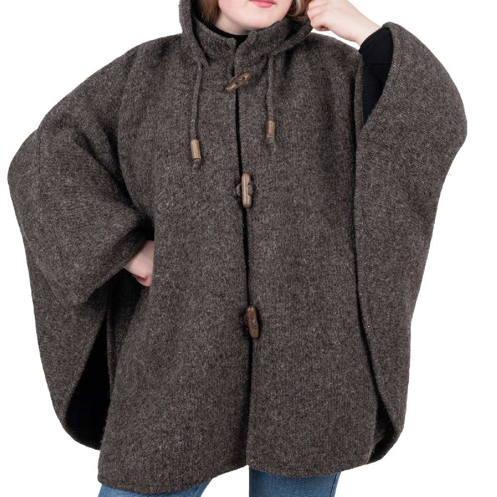 Kunst Und Magie Strick Poncho mit Kapuze Umhang Cape Strickjacke Wolle Jacke mit Kapuze Winter Mantel Meist gekauft