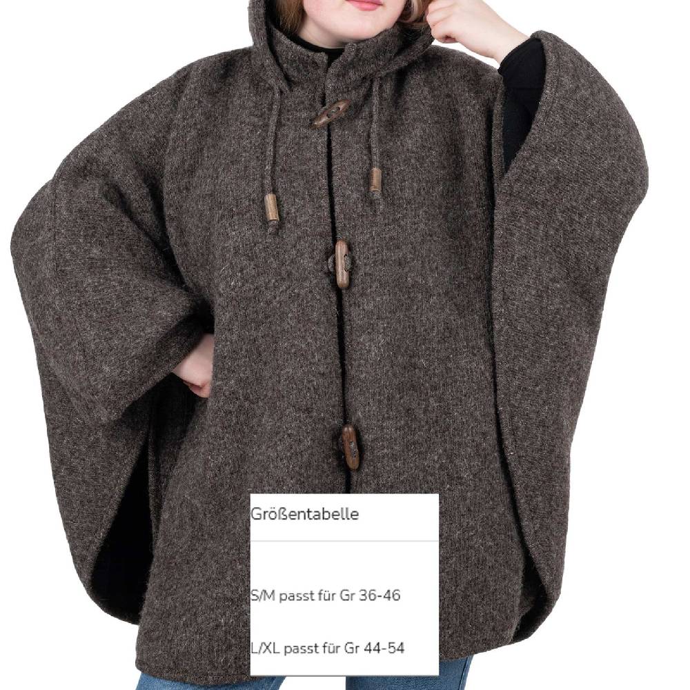 Kunst Und Magie Strick Poncho mit Kapuze Umhang Cape Strickjacke Wolle Jacke mit Kapuze Winter Mantel Meist gekauft