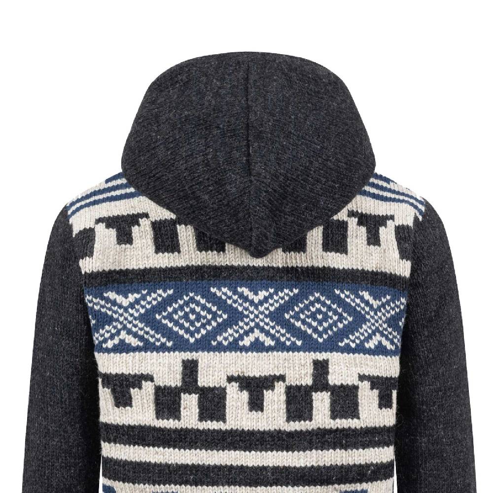 Kunst Und Magie Unisex Strickjacke Goa Wolle Winter Jacke Atzteken Muster Fleecefutter Hochkragen abnehmbarer Kapuze Fabrik Onlineshop