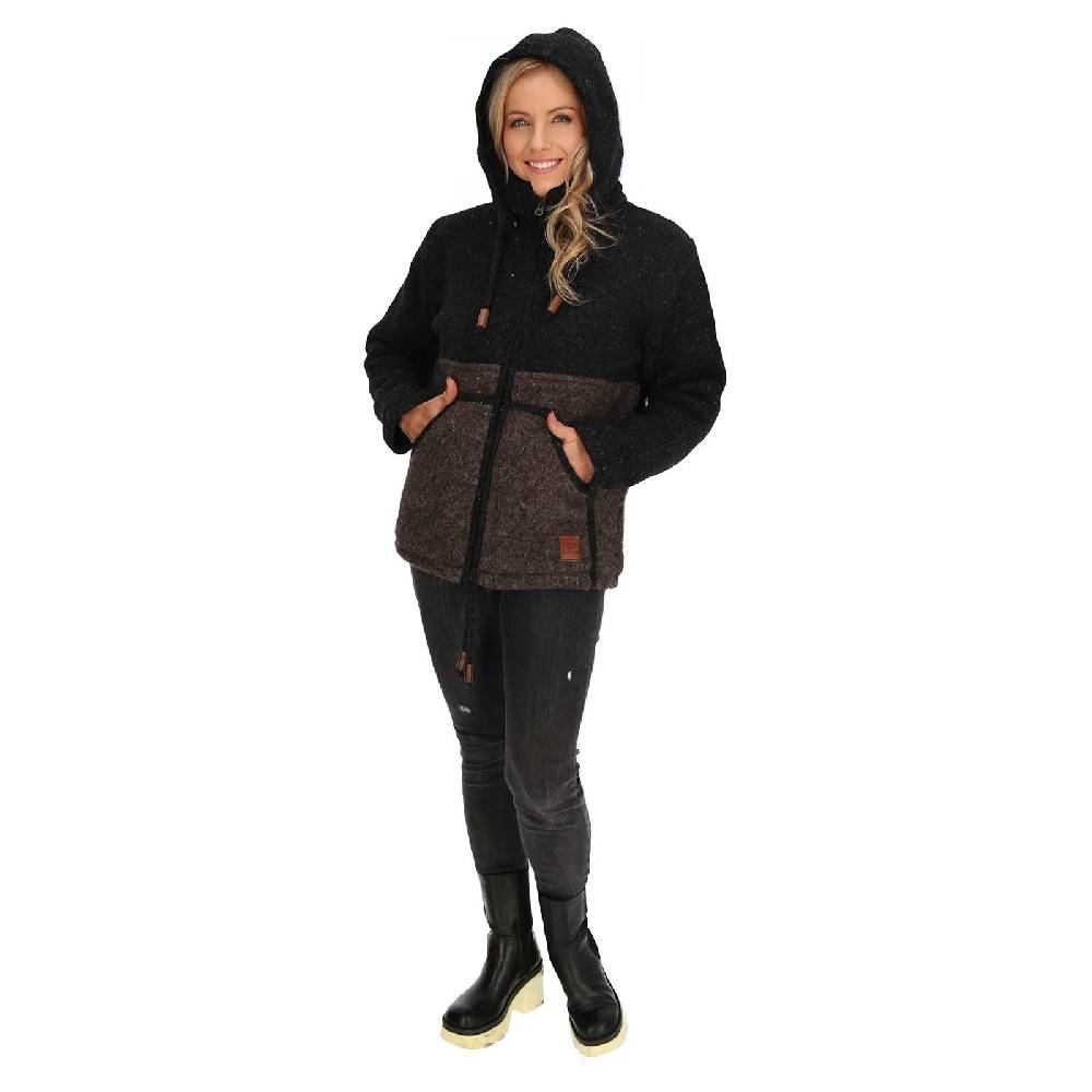 Kunst Und Magie Unisex Strickjacke Goa Wolle Bunte Patchwork Jacke Fleecefutter Hochkragen abnehmbarer Kapuze Exklusivangebot