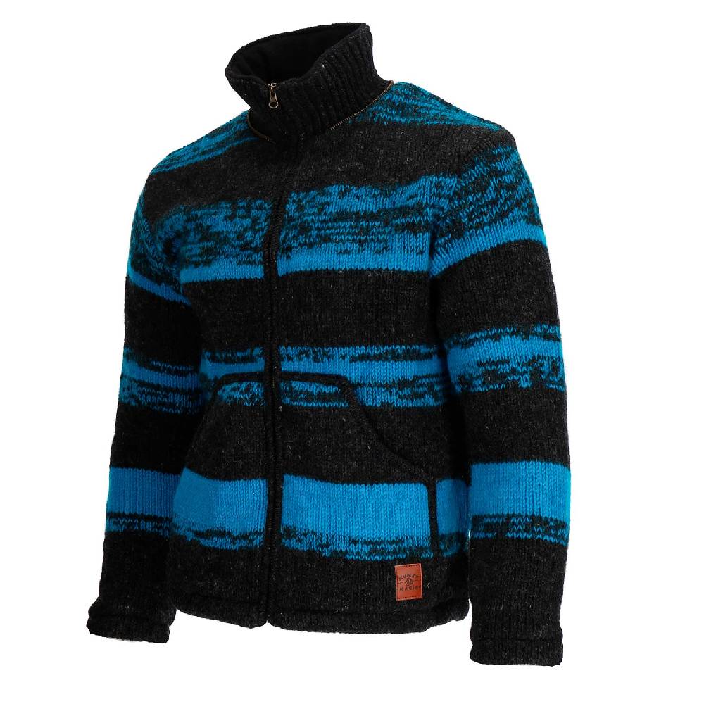 Kunst Und Magie Unisex Strickjacke Goa Wolle Bunte Jacke Fleecefutter Hochkragen abnehmbarer Kapuze Winterjacke Black Friday