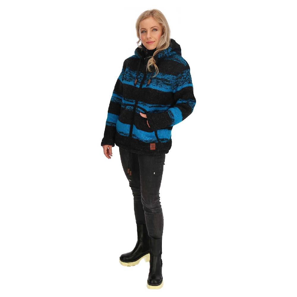 Kunst Und Magie Unisex Strickjacke Goa Wolle Bunte Jacke Fleecefutter Hochkragen abnehmbarer Kapuze Winterjacke Black Friday