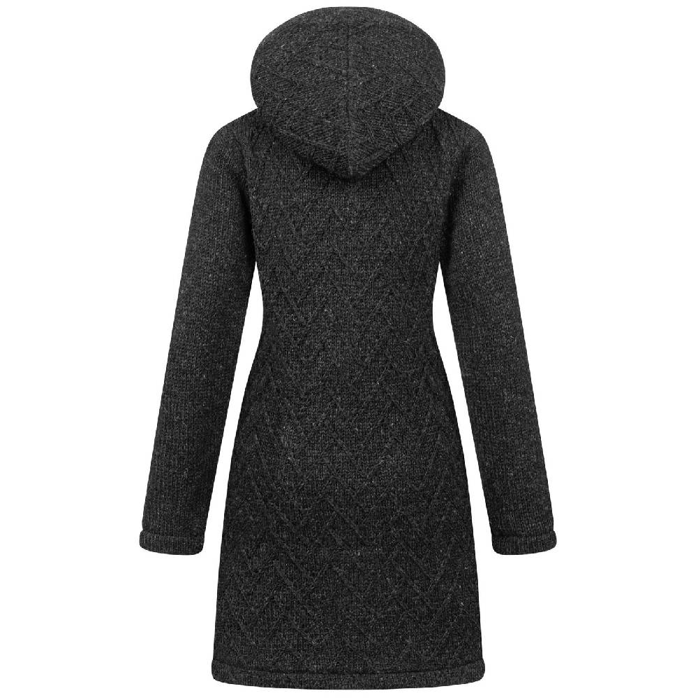 Kunst Und Magie Klassische Damen Strickjacke Kurzmantel Winter Mantel Wolle Jacke mit Fleecefutter und Kapuze Cyber Monday