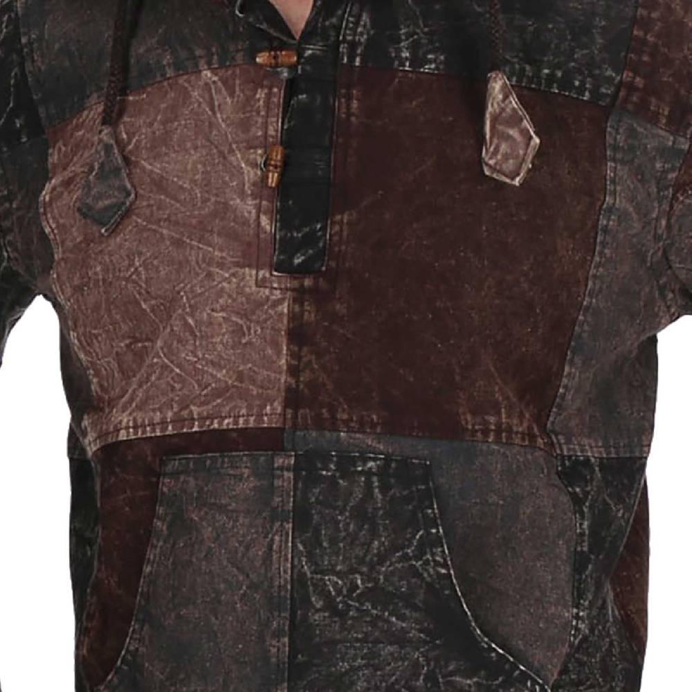 Kunst Und Magie Patchwork Baja Hoodie Herren alternativ Kapuzenpulli Nachhaltig Fair Weihnachtsangebot