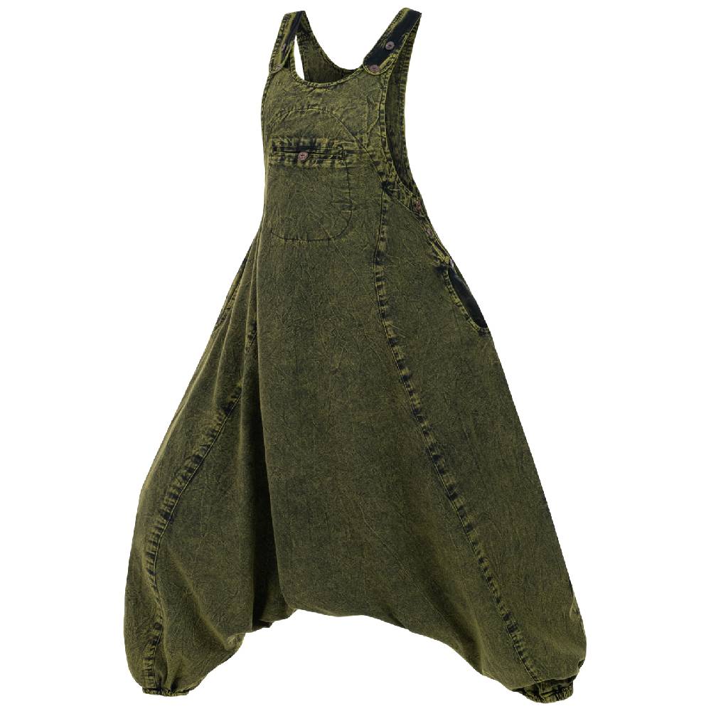 Kunst Und Magie Damen Latzhose Hippie Haremshose Goa Hose Boho 70er Jumpsuit Overall Stonewashed Catsuit Vatertagsangebot
