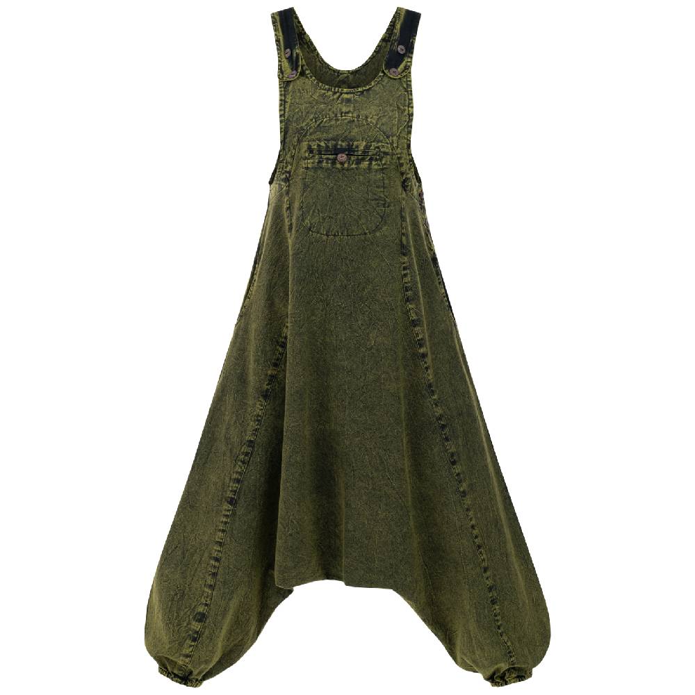 Kunst Und Magie Damen Latzhose Hippie Haremshose Goa Hose Boho 70er Jumpsuit Overall Stonewashed Catsuit Vatertagsangebot