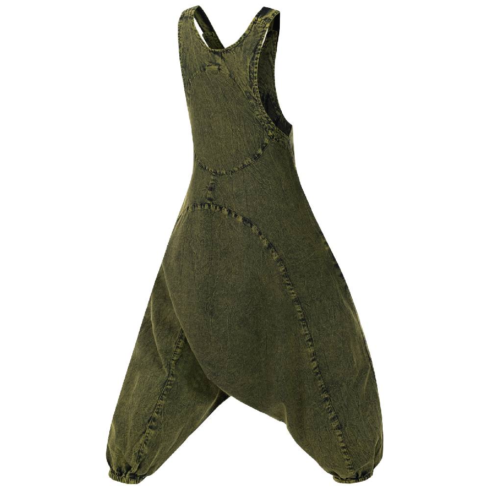 Kunst Und Magie Damen Latzhose Hippie Haremshose Goa Hose Boho 70er Jumpsuit Overall Stonewashed Catsuit Vatertagsangebot